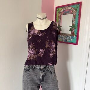 Karin Stevens Flowy Sleeveless Floral Pattern Summer Top